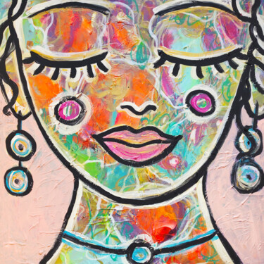 Malerei mit dem Titel "Buddha Girl Dreamin…" von Natalya Volynska, Original-Kunstwerk, Acryl