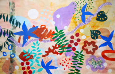 Schilderij getiteld "Sealife Abstract Ar…" door Natalya Volynska, Origineel Kunstwerk, Acryl