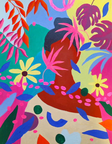 Peinture intitulée "Tropical Garden Pai…" par Natalya Volynska, Œuvre d'art originale, Acrylique