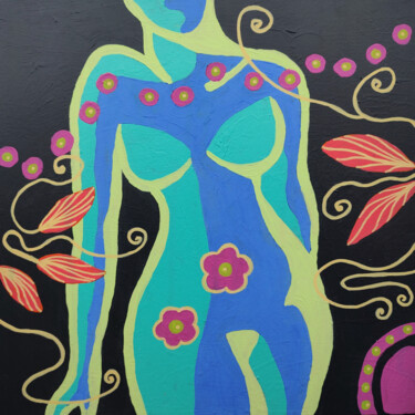 Peinture intitulée "Woman Act Colorful…" par Natalya Volynska, Œuvre d'art originale, Acrylique