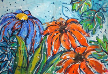 Pintura titulada "Abstract Flower Mea…" por Natalya Volynska, Obra de arte original, Acrílico