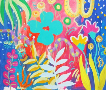 Peinture intitulée "Flower Garden Türki…" par Natalya Volynska, Œuvre d'art originale, Acrylique