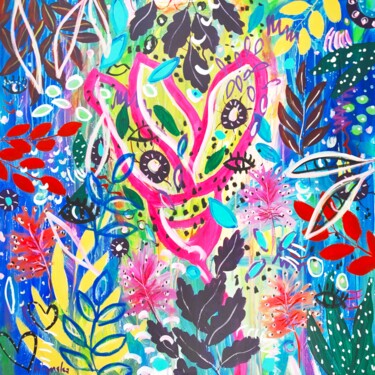 「Flower Garden Abstr…」というタイトルの絵画 Natalya Volynskaによって, オリジナルのアートワーク, アクリル