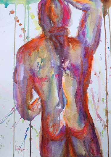 "Mann Akt Gemälde Or…" başlıklı Tablo Natalya Volynska tarafından, Orijinal sanat, Suluboya