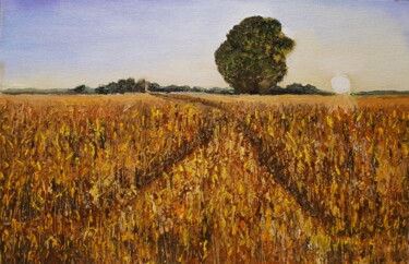 Painting titled "painting with lands…" by Natalya Yurina, Original Artwork, Oil