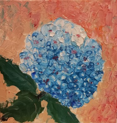 Картина под названием "hydrangea" - Natalya Yurina, Подлинное произведение искусства, Масло