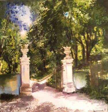 Painting titled "Entrance to Villa D…" by Natalya Yurina, Original Artwork, Oil