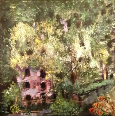 Painting titled "house under water" by Natalya Yurina, Original Artwork, Oil