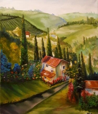 Peinture intitulée "Valley" par Natalya Yurina, Œuvre d'art originale, Huile