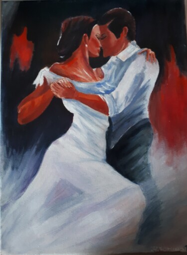 Painting titled "Argentine Tango" by Natalya Yurina, Original Artwork, Oil