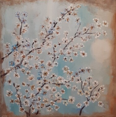 Painting titled "calico motif" by Natalya Yurina, Original Artwork, Oil