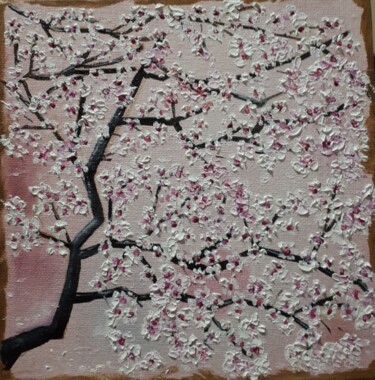 Schilderij getiteld "sakura blossoms" door Natalya Yurina, Origineel Kunstwerk, Olie