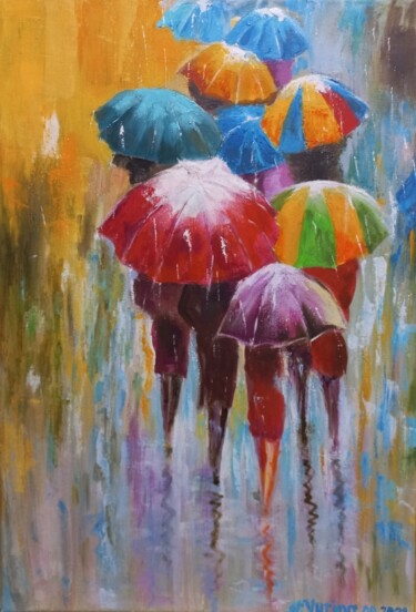 Pittura intitolato "rainbow" da Natalya Yurina, Opera d'arte originale, Olio