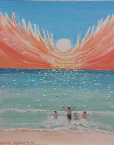 Schilderij getiteld "Splashes of hot sun" door Natalya Yurina, Origineel Kunstwerk, Olie