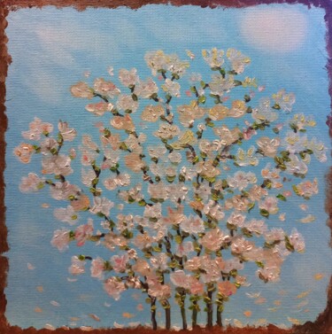 Painting titled "jasmine bush" by Natalya Yurina, Original Artwork, Oil