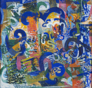Картина под названием "Secret Signs" - Наталия Земляная, Подлинное произведение искусства, Масло