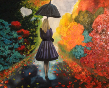 제목이 "Прогулка под дождем"인 미술작품 Natalya Matkovskaya로, 원작, 기름