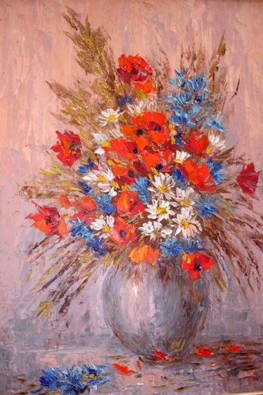 Peinture intitulée "Fleurs des champs" par Nataly Basarab, Œuvre d'art originale, Huile