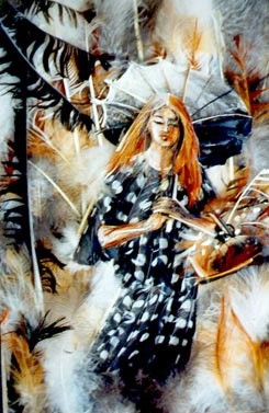 Peinture intitulée "Rêveuse" par Nataly Basarab, Œuvre d'art originale, Autre