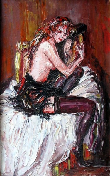 Peinture intitulée "Fille en collants" par Nataly Basarab, Œuvre d'art originale, Huile