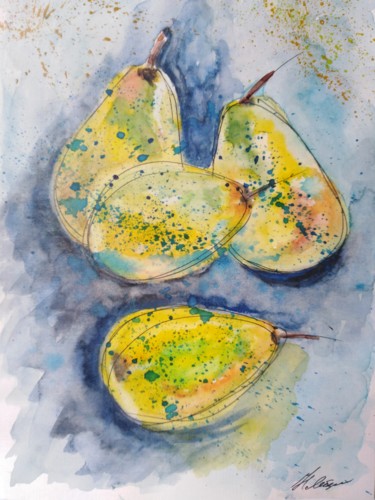 Картина под названием ""Pear compot"" - Natalia Ganichkina, Подлинное произведение искусства, Акварель