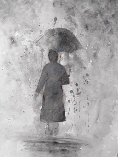 Картина под названием ""loneliness"" - Natalia Ganichkina, Подлинное произведение искусства, Акварель