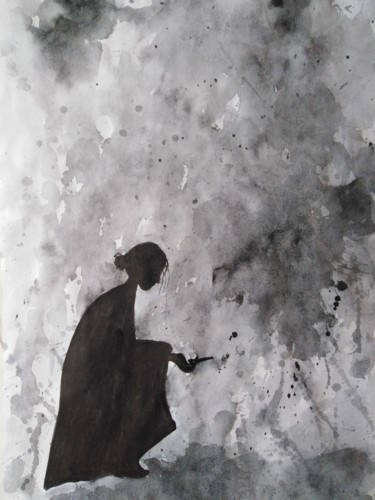 Картина под названием "Depression" - Natalia Ganichkina, Подлинное произведение искусства, Акварель