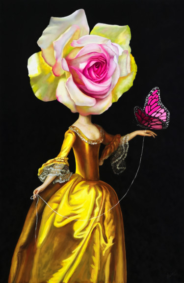 Pittura intitolato "Rosalin" da Natalya Zhadenova, Opera d'arte originale, Pastello