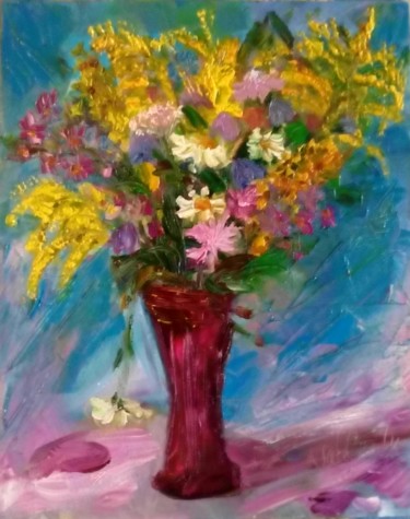 Картина под названием "Wildflowers" - Natalie Iv, Подлинное произведение искусства, Масло