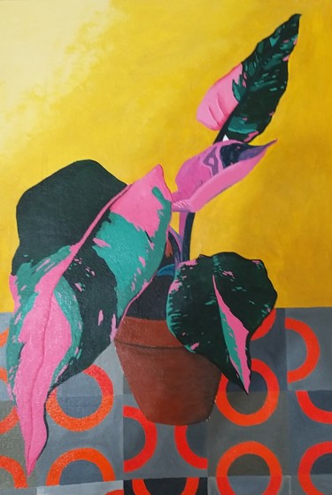 Pintura intitulada "Vaso de planta" por Natan Urius, Obras de arte originais, Acrílico