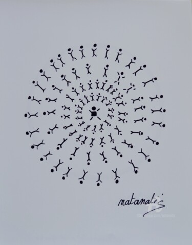 Dessin intitulée "L'humanité 3" par Natanatis, Œuvre d'art originale, Autre