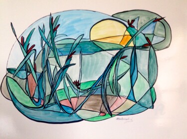 "Lever de soleil" başlıklı Tablo Natanatis tarafından, Orijinal sanat, Guaş boya