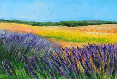 Painting titled "Lavender" by Natalia Cherepovich, Original Artwork, Oil