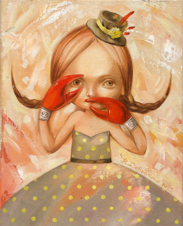 Картина под названием "Раки-бокс, холст/ма…" - Наталья Деревянко, Подлинное произведение искусства, Масло