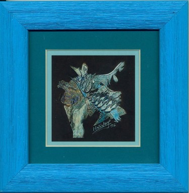 Collages titled "Silk Scarf, Blue" by Natasa Marinkovic, Original Artwork