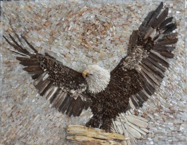 Sculpture intitulée "Aigle mosaic" par Natasha, Œuvre d'art originale, Mosaïque