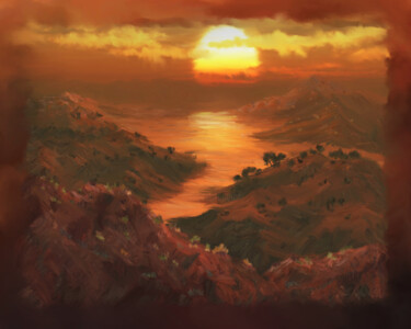 Digital Arts titled "Beyond the Horizon" by Natascha Wise, Original Artwork, Digital Painting