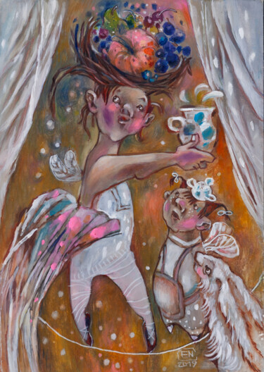 Pittura intitolato "Magic jug" da Natasha Ermolaeva, Opera d'arte originale, Acquarello