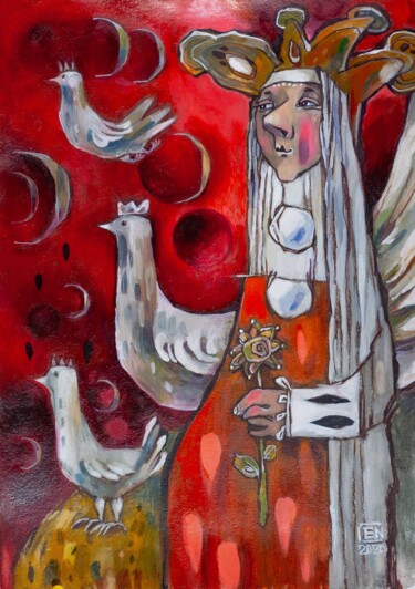 Peinture intitulée "Her Magisty" par Natasha Ermolaeva, Œuvre d'art originale, Aquarelle