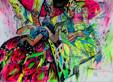 Kaleidoscope Drawing titled "Kaleidoscope" by Natasha Ermolaeva, Original Art, Acrylic
