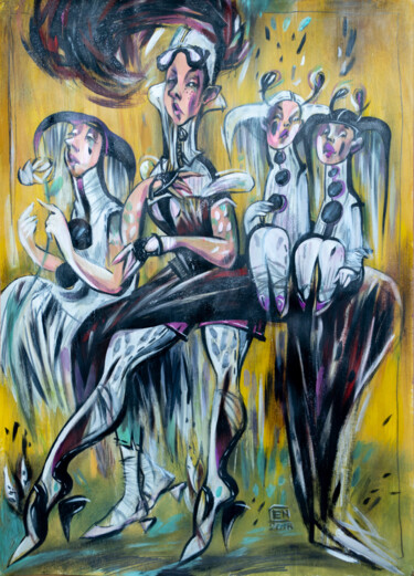 Moth Show Drawing titled "Moth Show" by Natasha Ermolaeva, Original Art, Acrylic