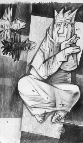 King's Dream Drawing titled "King's Dream" by Natasha Ermolaeva, Original Art, Graphite