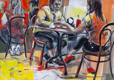 Pizza Drawing titled "Pizza" by Natasha Ermolaeva, Original Art, Gouache