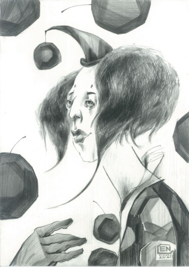 Disegno intitolato "Internal world" da Natasha Ermolaeva, Opera d'arte originale, Grafite
