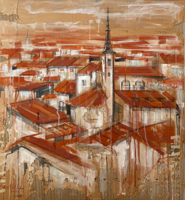 Painting titled "Madrid roofs" by Natasha Granata, Original Artwork, Acrylic