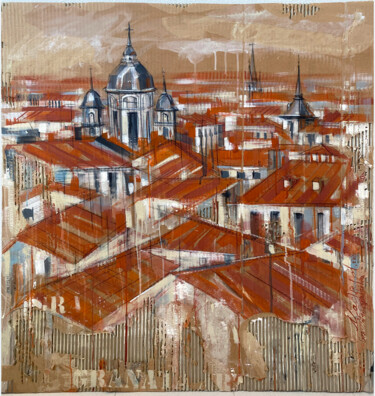 Malerei mit dem Titel "Madrid roofs serie" von Natasha Granata, Original-Kunstwerk, Acryl