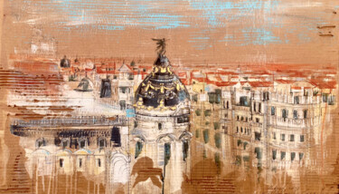Pintura intitulada "Aerial view of Madr…" por Natasha Granata, Obras de arte originais, Acrílico
