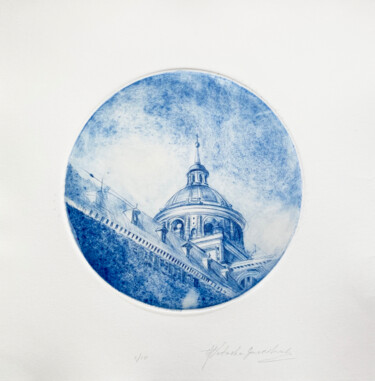 Gravures & estampes intitulée "Blue Monastery" par Natasha Granata, Œuvre d'art originale, Eau-forte