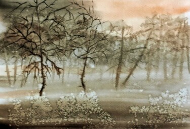 Peinture intitulée "Лес" par Natasha Jur, Œuvre d'art originale, Aquarelle