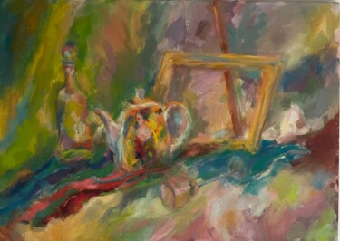 Painting titled "Still life with fra…" by Natasha Kiryushkina, Original Artwork, Oil Mounted on Wood Stretcher frame